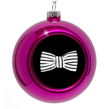 Bow tie, Purple Christmas tree ornament bauble 8cm