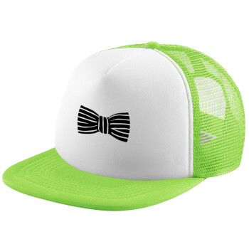 Bow tie, Child's Soft Trucker Hat with Green/White Mesh (POLYESTER, CHILDREN'S, ONE SIZE)