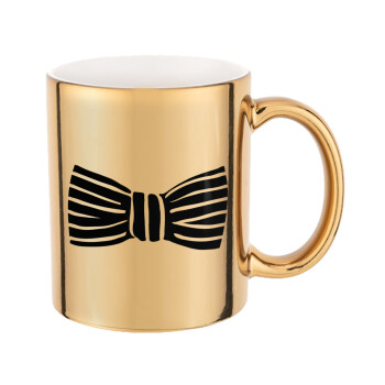 Bow tie, Mug ceramic, gold mirror, 330ml