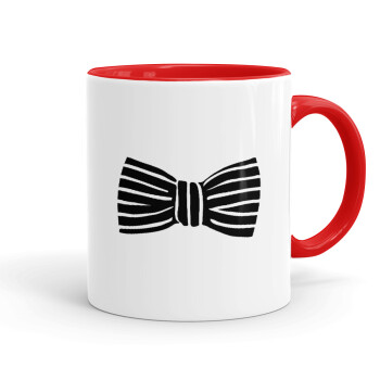 Bow tie, Mug colored red, ceramic, 330ml