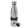 Metallic water bottle, stainless steel, 750ml