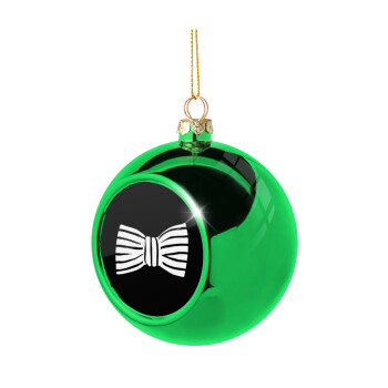 Bow tie, Green Christmas tree ornament ball 8cm