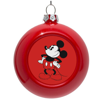 Mickey Classic, Red Christmas tree ornament bauble 8cm