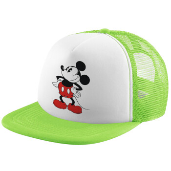 Mickey Classic, Καπέλο Ενηλίκων Soft Trucker με Δίχτυ ΠΡΑΣΙΝΟ/ΛΕΥΚΟ (POLYESTER, ΕΝΗΛΙΚΩΝ, ONE SIZE)