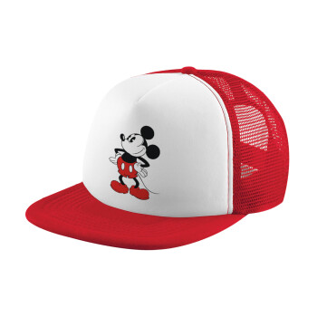 Mickey Classic, Καπέλο παιδικό Soft Trucker με Δίχτυ ΚΟΚΚΙΝΟ/ΛΕΥΚΟ (POLYESTER, ΠΑΙΔΙΚΟ, ONE SIZE)