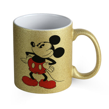 Mickey Classic, Κούπα Χρυσή Glitter που γυαλίζει, κεραμική, 330ml