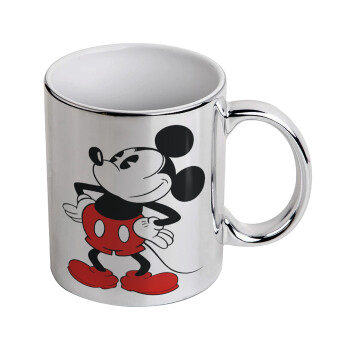 Mickey Classic, Mug ceramic, silver mirror, 330ml