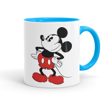 Mickey Classic, Κούπα χρωματιστή γαλάζια, κεραμική, 330ml