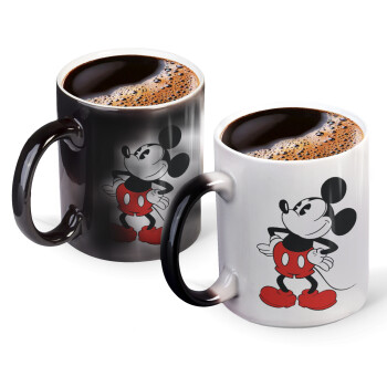 Mickey Classic, Color changing magic Mug, ceramic, 330ml when adding hot liquid inside, the black colour desappears (1 pcs)