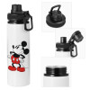 Metal water bottle with safety cap, aluminum 850ml