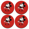 SET of 4 round wooden coasters (9cm)