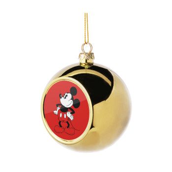 Mickey Classic, Golden Christmas tree ball ornament 8cm