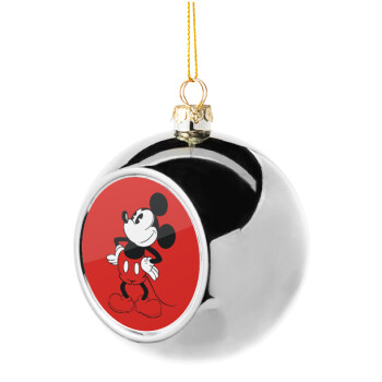 Mickey Classic, Silver 8cm Christmas tree ball ornament