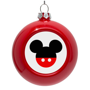 Mickey head, Red Christmas tree ornament bauble 8cm