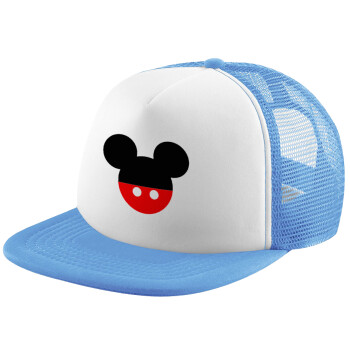 Mickey head, Καπέλο παιδικό Soft Trucker με Δίχτυ ΓΑΛΑΖΙΟ/ΛΕΥΚΟ (POLYESTER, ΠΑΙΔΙΚΟ, ONE SIZE)