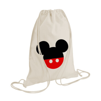 Mickey head, Backpack bag GYMBAG natural (28x40cm)