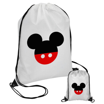 Mickey head, Pouch bag with black cords (1 piece)