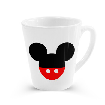 Mickey head, Κούπα κωνική Latte Λευκή, κεραμική, 300ml