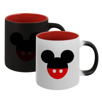 Mickey head, Κούπα Μαγική εσωτερικό κόκκινο, κεραμική, 330ml που αλλάζει χρώμα με το ζεστό ρόφημα (1 τεμάχιο)
