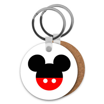 Mickey head, Μπρελόκ Ξύλινο στρογγυλό MDF Φ5cm