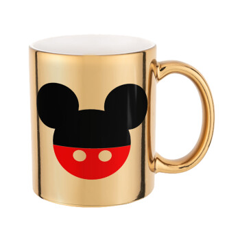 Mickey head, Mug ceramic, gold mirror, 330ml