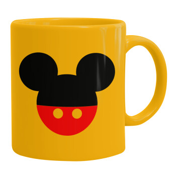 Mickey head, Ceramic coffee mug yellow, 330ml (1pcs)