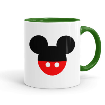 Mickey head, Mug colored green, ceramic, 330ml