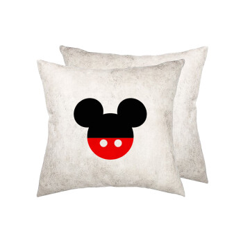 Mickey head, Μαξιλάρι καναπέ Δερματίνη Γκρι 40x40cm με γέμισμα