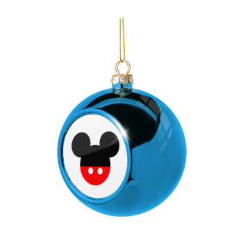 Mickey head, Blue Christmas tree ball ornament 8cm