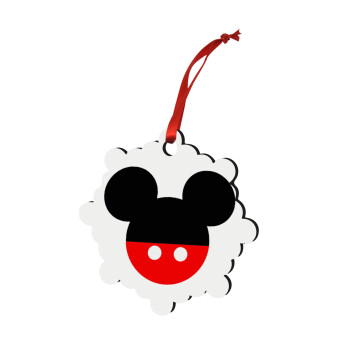 Mickey head, Στολίδι Χριστουγεννιάτικο στολίδι snowflake ξύλινο 7.5cm