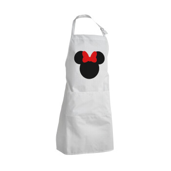 Minnie head, Adult Chef Apron (with sliders and 2 pockets)