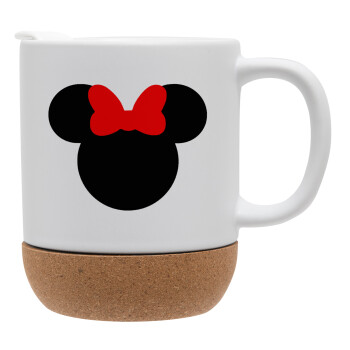 Minnie head, Ceramic coffee mug Cork (MAT), 330ml (1pcs)