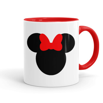 Minnie head, Mug colored red, ceramic, 330ml