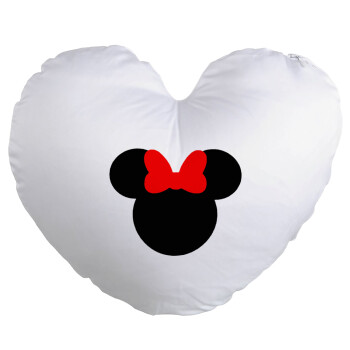 Minnie head, Μαξιλάρι καναπέ καρδιά 40x40cm περιέχεται το  γέμισμα