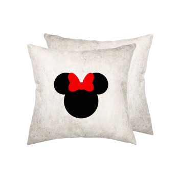 Minnie head, Μαξιλάρι καναπέ Δερματίνη Γκρι 40x40cm με γέμισμα