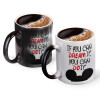 Color changing magic Mug, ceramic, 330ml when adding hot liquid inside, the black colour desappears (1 pcs)