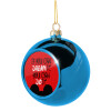 Blue Christmas tree ball ornament 8cm