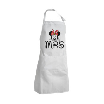 Minnie Mrs, Adult Chef Apron (with sliders and 2 pockets)