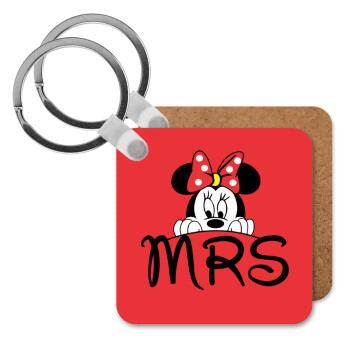 Minnie Mrs, Μπρελόκ Ξύλινο τετράγωνο MDF