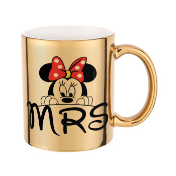 Minnie Mrs, Κούπα κεραμική, χρυσή καθρέπτης, 330ml