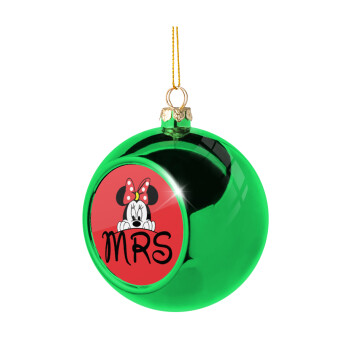 Minnie Mrs, Green Christmas tree ornament ball 8cm