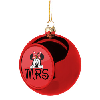 Minnie Mrs, Christmas tree ball Red 8cm