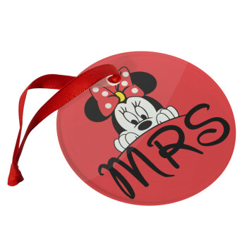 Minnie Mrs, Christmas ornament glass 9cm