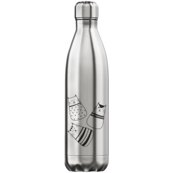 Cute cats, Μεταλλικό παγούρι θερμός Inox (Stainless steel), διπλού τοιχώματος, 750ml