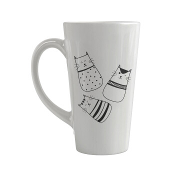 Cute cats, Κούπα κωνική Latte Μεγάλη, κεραμική, 450ml