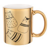 Mug ceramic, gold mirror, 330ml