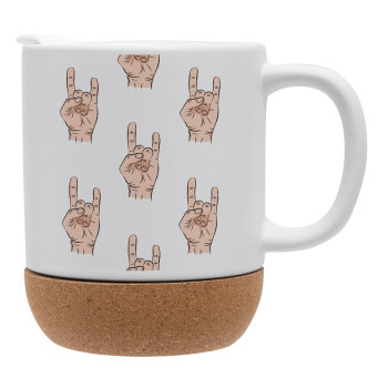 Rock hands, Ceramic coffee mug Cork (MAT), 330ml (1pcs)