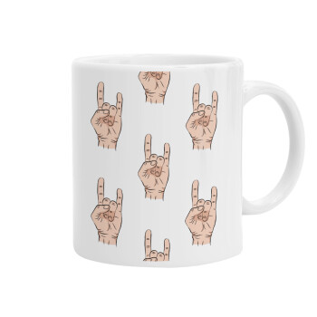 Rock hands, Ceramic coffee mug, 330ml (1pcs)