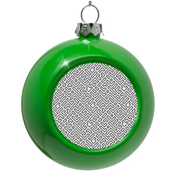 Doodle Maze, Green Christmas tree ornament bauble 8cm