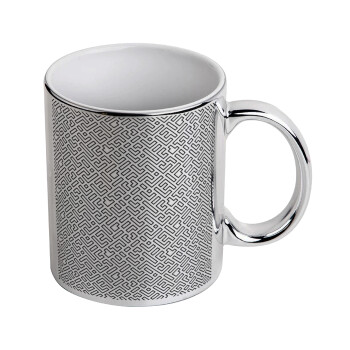 Doodle Maze, Mug ceramic, silver mirror, 330ml